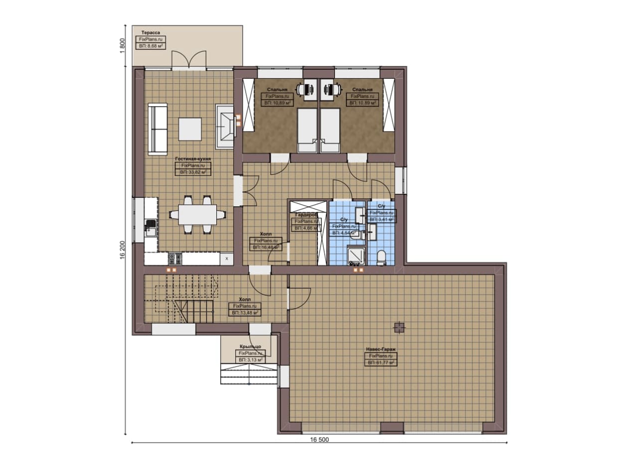 Планировка Двухэтажный дом F-4967