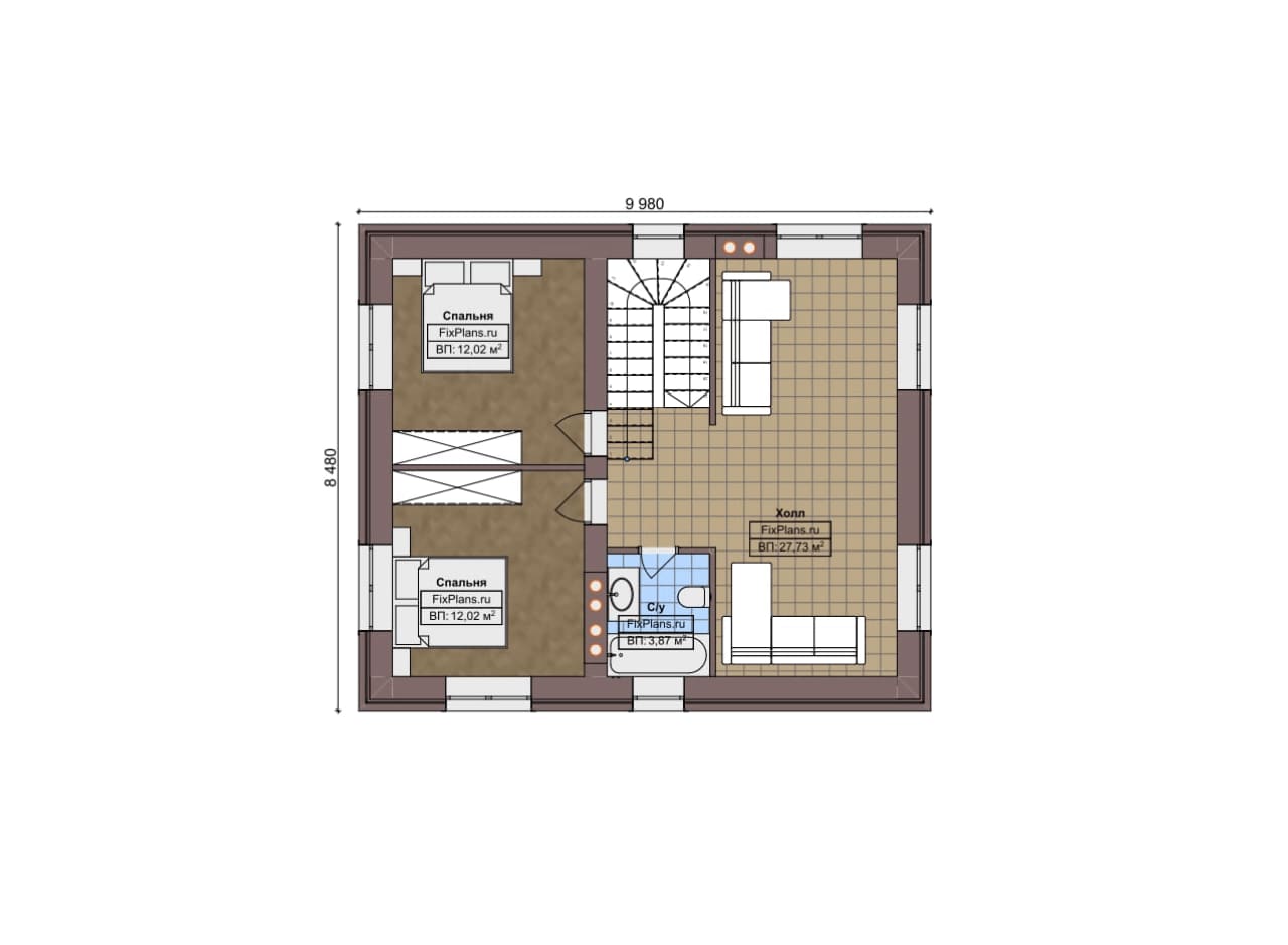План 2 этажа — проект F-6452