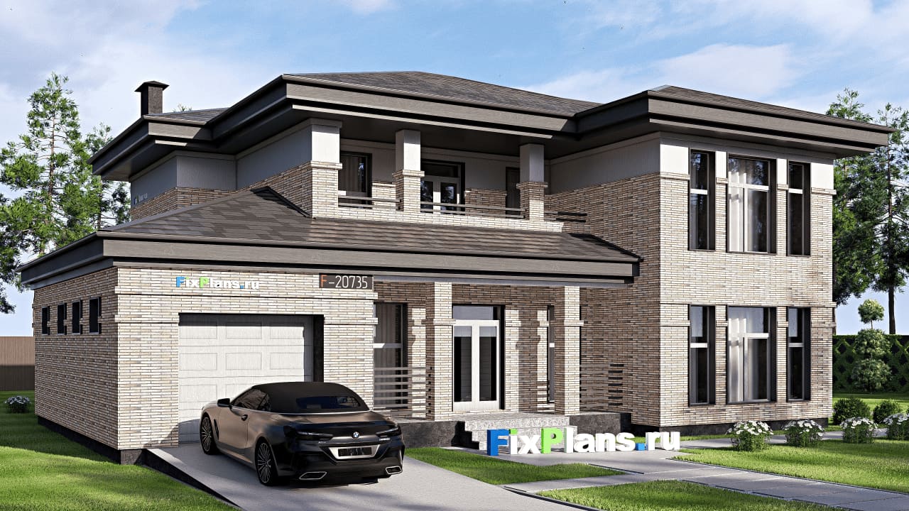 Двухэтажный дом F-20735 — фасад